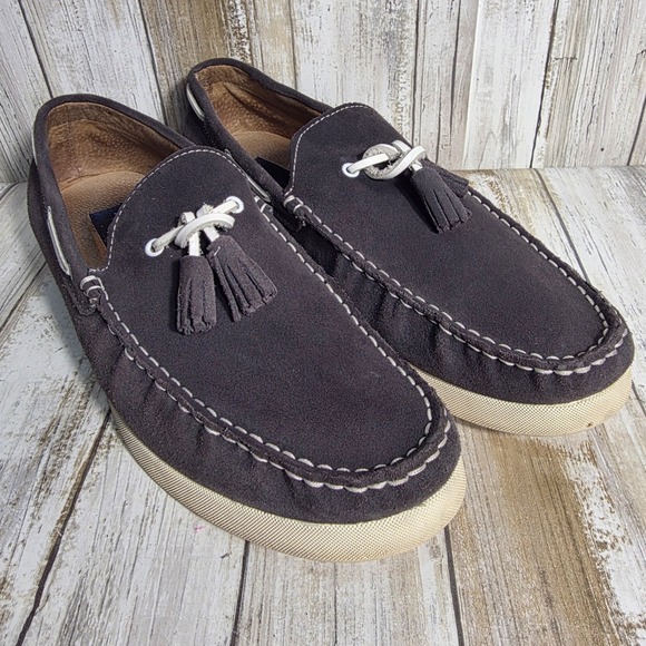 Joseph Abboud Other - Joseph Abboud Collection Brown Suede Tassel Loafer Boat Shoes Contrast Stitch